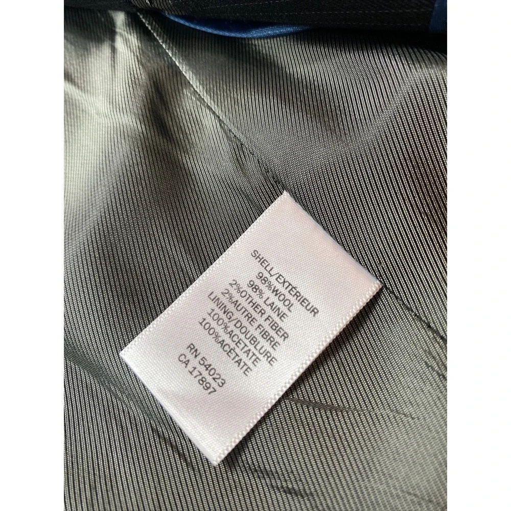 Banana Republic Suit‎ Jacket Sport Coat Blazer Wool 3 Button Black Stripe 42S